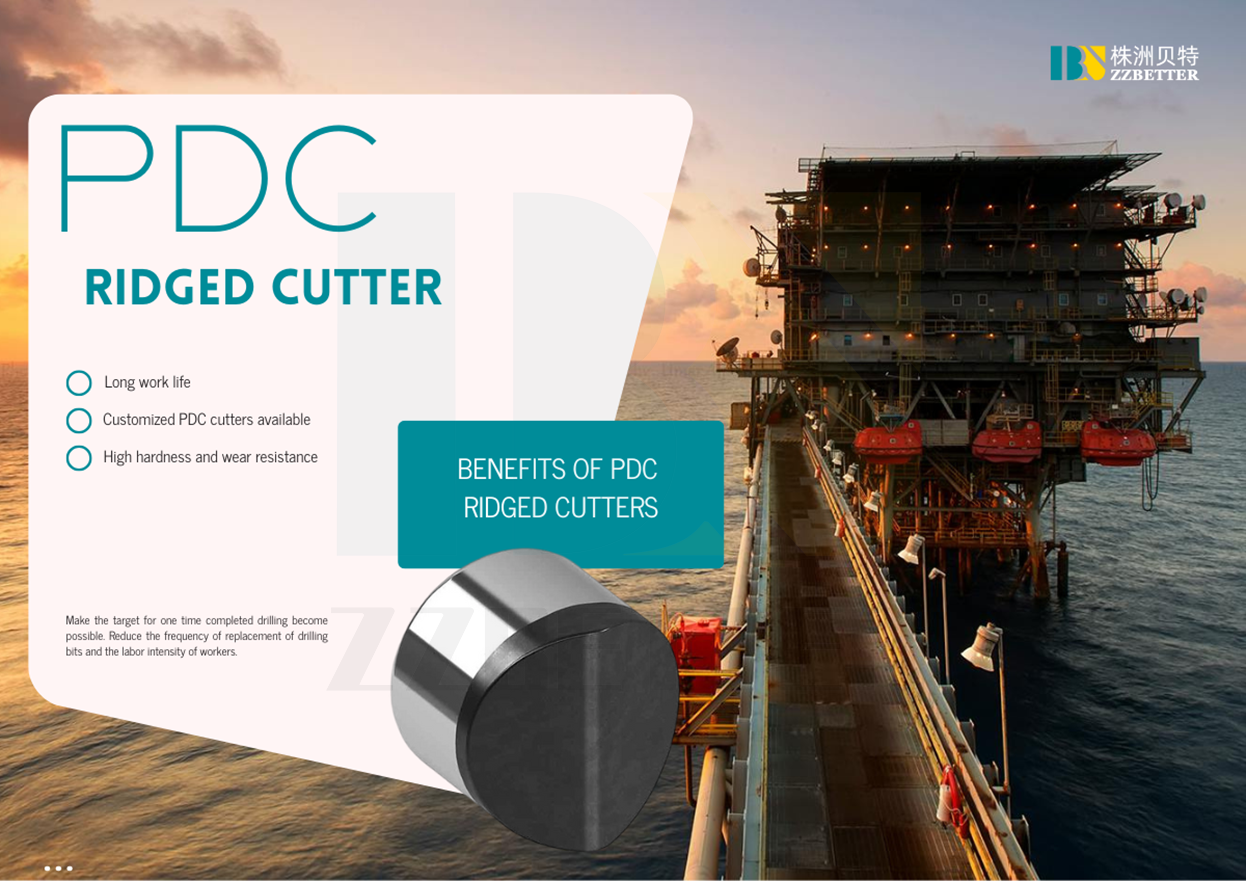 PDC ridged cutters