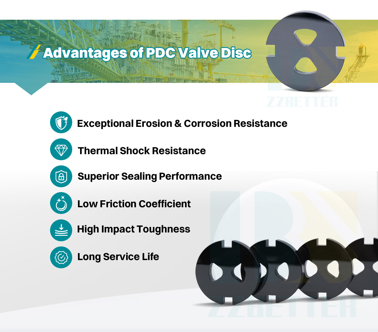 PDC valve disc PDC valve disc
